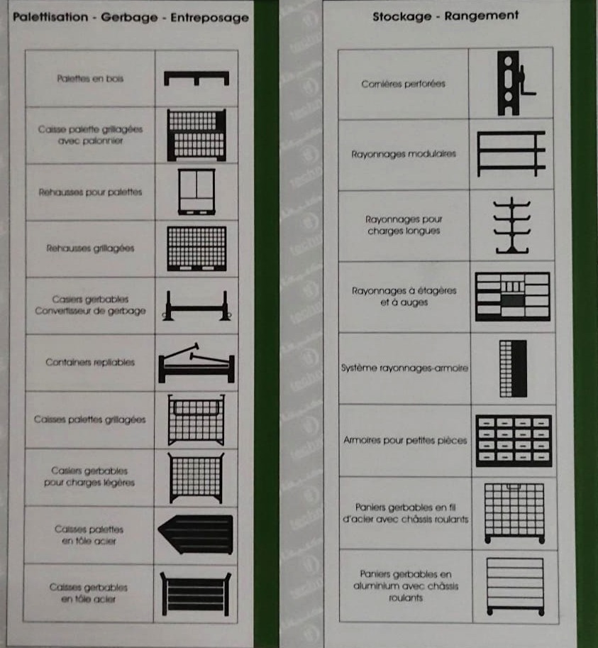 Extrait de la page 37 du catalogue Technifer : équipements industriels pour entrepôts : palettisation, gerbage, stockage et rangement.