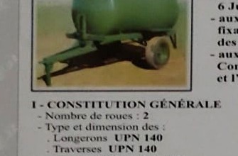 Citerne tractable verte sur essieu, extrait de la page 41 du catalogue Technifer.